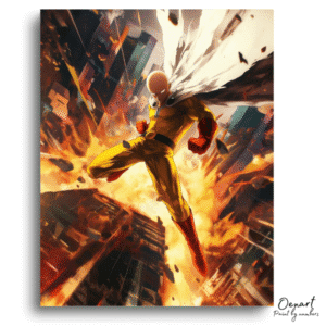 Heroic Blast City Scene - Paint By Numbers Kit