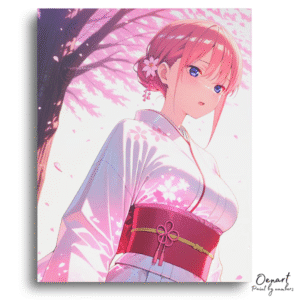 Cherry Blossom Kimono Elegance - Paint By Numbers Kit