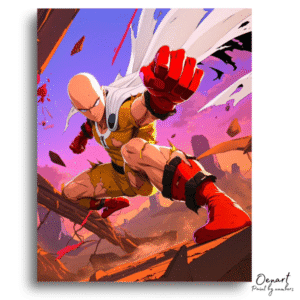 Hero Punch Action Canvas - Paint By Numbers Kit