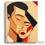 Bold Cubist Lovers Serenity - Paint By Numbers Kit