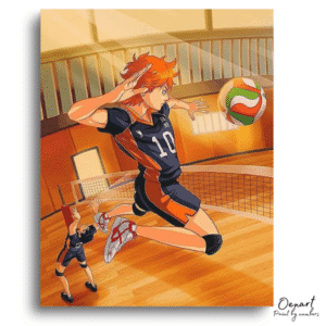 Dynamic Volleyball Court Action - Paint By Numbers Kit