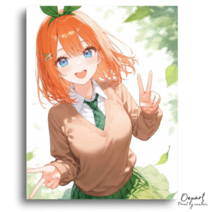 Vibrant Girl Green Outdoors - Paint By Numbers Kit