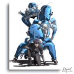Cyan Robot Figure Art - Paint By Numbers Kit