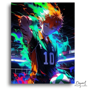 Dynamic Volleyball Court Action - Paint By Numbers Kit