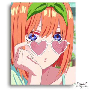 Redhead Girl Heart Glasses - Paint By Numbers Kit