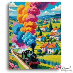 Vivid Countryside Train Journey - Paint By Numbers Kit