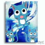 Blue Cat Whimsical Art - Paint By Numbers Kit
