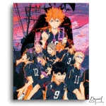 Volleyball Team Sunset Action - Paint By Numbers Kit