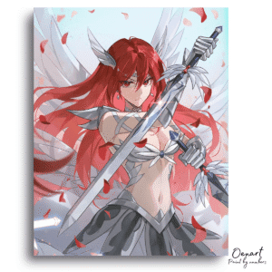 Red Armor Winged Warrior - Paint By Numbers Kit