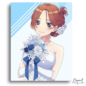 Bride Bouquet Blue Flowers - Paint By Numbers Kit