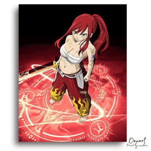 Red Flame Warrior Circle - Paint By Numbers Kit
