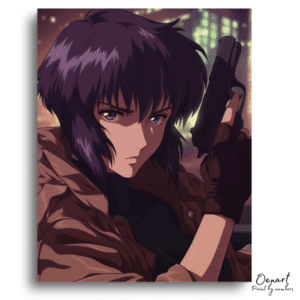 Purple Haired Heroine City - Paint By Numbers Kit
