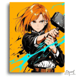 Bold Heroine Wielding Hammer - Paint By Numbers Kit