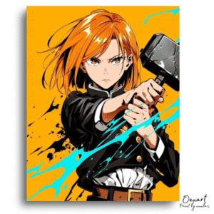 Bold Heroine Wielding Hammer - Paint By Numbers Kit