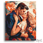 Romantic Lovers Floral Embrace - Paint By Numbers Kit