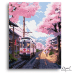 Sakura Railway Escape - Paint By Numbers Kit