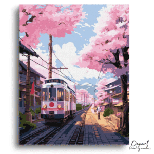 Sakura Railway Escape - Paint By Numbers Kit