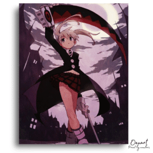 Strong Girl Holding Scythe - Paint By Numbers Kit