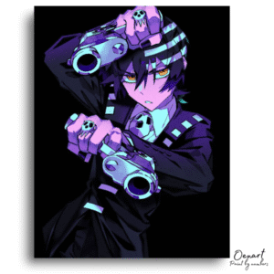 Neon Hero Guns Ready - Paint By Numbers Kit