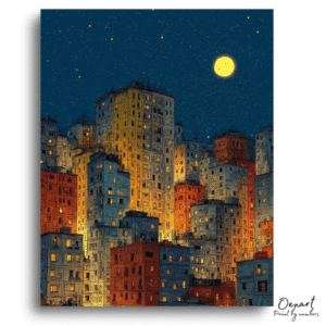 Luminous Cityscape Evening Glow - Paint By Numbers Kit