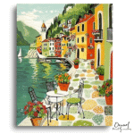 Lively Riviera Terrace Retreat - Paint By Numbers Kit