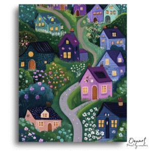 Whimsical Cottage Twilight Lane - Paint By Numbers Kit