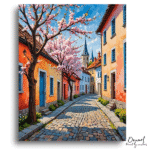 Charming Blossom Lane Escape - Paint By Numbers Kit