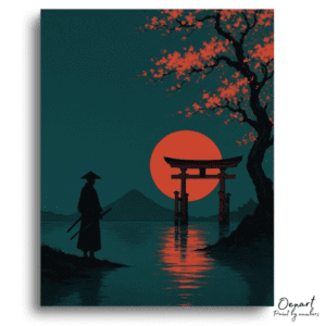 Majestic Sakura Sunset Tranquility - Paint By Numbers Kit