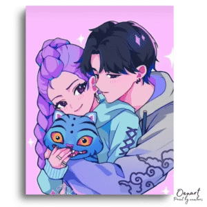 Pastel Couple Painting Kit - Paint By Numbers Kit