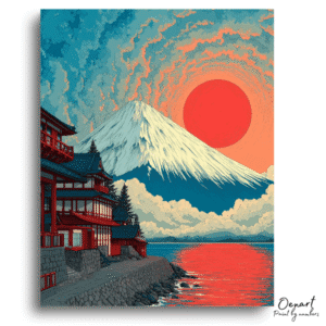 Radiant Fuji Sunset Escape - Paint By Numbers Kit