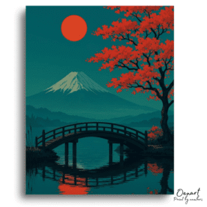 Radiant Fuji Bridge Tranquility - Paint By Numbers Kit