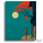 Tranquil Moonlit Waterfront Scene - Paint By Numbers Kit