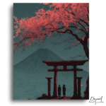 Majestic Sakura Fuji Dusk - Paint By Numbers Kit