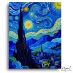 Luminous Village Nightscape - Paint By Numbers Kit