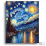 Radiant Starry Lake Evening - Paint By Numbers Kit