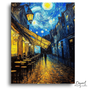 Luminous Urban Café Night - Paint By Numbers Kit