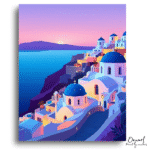 Radiant Santorini Dusk Escape - Paint By Numbers Kit