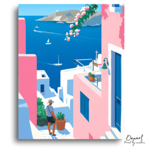 Azure Greek Island Serenity - Paint By Numbers Kit