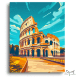 Radiant Colosseum Sunrise Glow - Paint By Numbers Kit