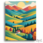Radiant Hillside Retreat Escape - Paint By Numbers Kit