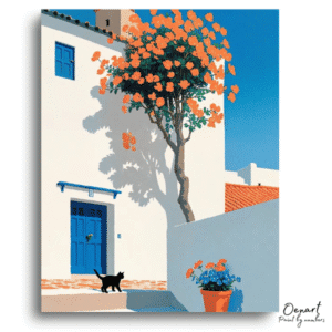 Sunlit Mediterranean Doorway Scene - Paint By Numbers Kit