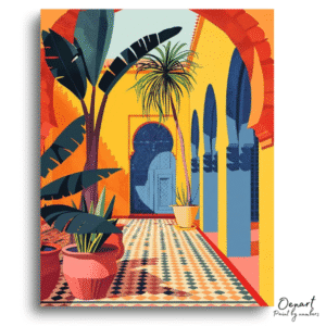Radiant Moroccan Courtyard Escape - Paint By Numbers Kit