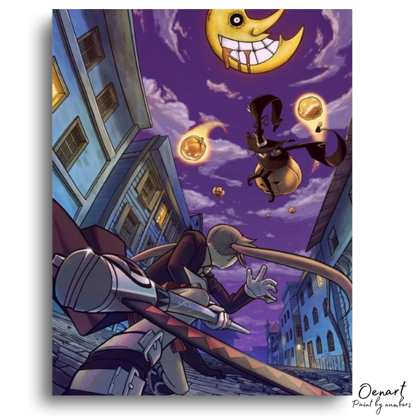 Purple Night Battle Scene - Paint By Numbers Kit