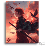 Sunset Warrior Canvas Sky - Paint By Numbers Kit