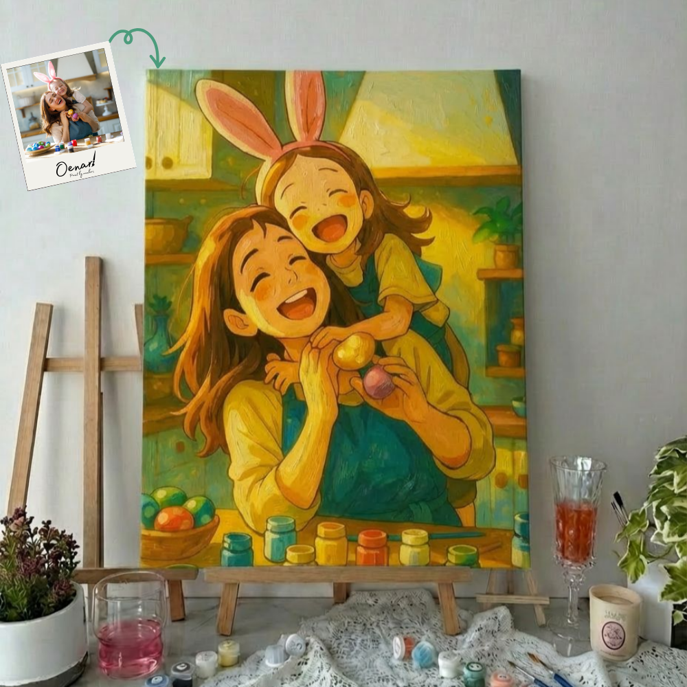 Finished custom paint-by-numbers artwork on canvas