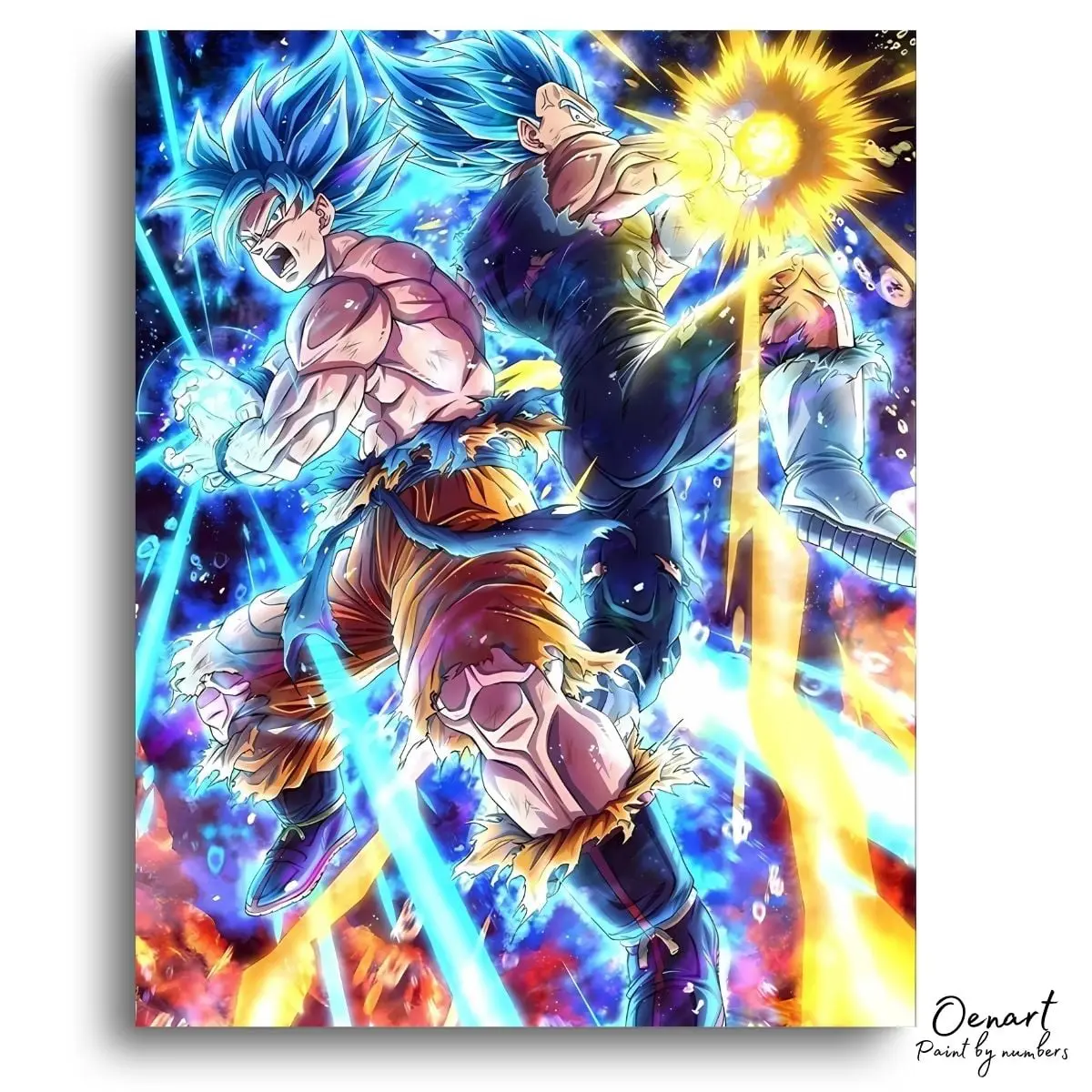 Blazing Elemental Warriors Clash - Paint By Numbers Kit