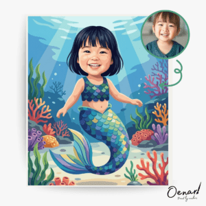 Mermaid Ocean Fantasy Princess – Personalized Paint By Numbers Kit