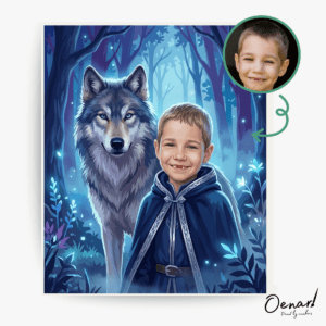 Mystic Wolf Companion Hero – Personalized Paint By Numbers Kit