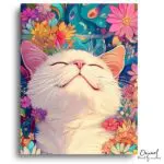 Blissful White Cat Garden - Paint by Numbers Kit