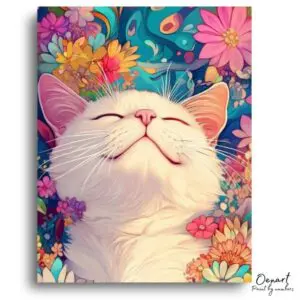 Blissful White Cat Garden - Paint by Numbers Kit